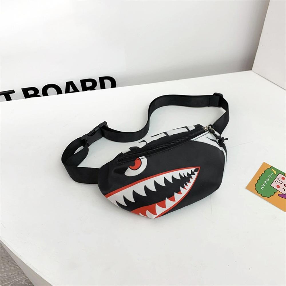 

Zipper Crossbody Chest Bag Printing Pack for Sports Workout Fashion Shark Pattern Chest Bag чёрный