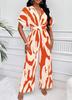 Spring and summer new European and American women's clothing full-body printed wide-leg jumpsuit