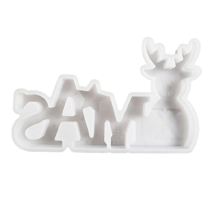 Christmas Deer Silicone Molds for Art Craft Silicone Epoxy Resin Mould for Epoxy Resin Candle Holder Gypsum Ornament