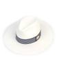 Yunibeosyeolkemiseuteuli Stripe Line White Long Fedora Panama Hat