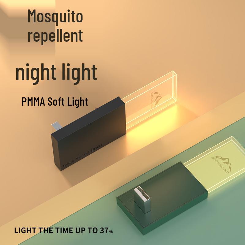 USB Sonic Mosquito Repellent Night Lamp - Indoor Electronic Mosquito Repeller with Ice Brick Design