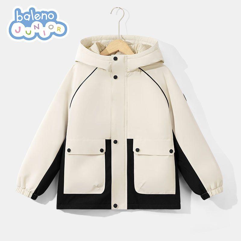 Baleno Kids Children s Cotton Clothing 2025 Autumn/Winter New Thickened Boys  Jacket Warm New Year s Clothing for Older Children Apricot # Solid Color 140