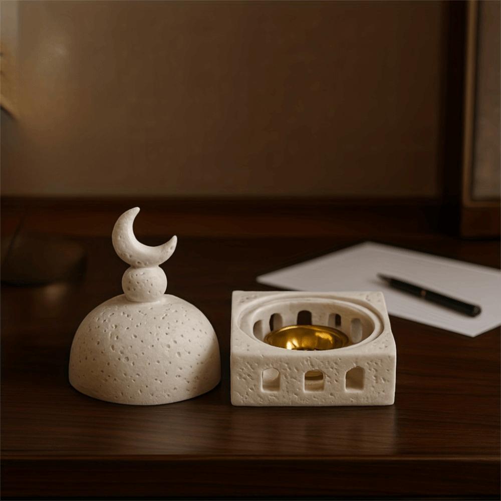 Castle Shape Middle East Aromatherapy Furnace Architectural Style Resin Ramadan Aromatherapy Cup Decorative Eid Desk Ornament