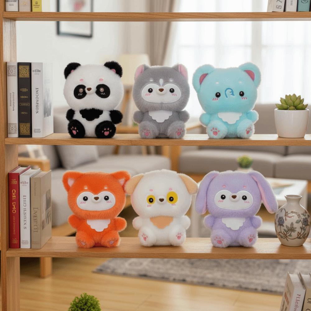 Skin-friendly Puppy Plush Keychain Soft Material Elephant Plush Toys Panda Plush Pendant for Girls