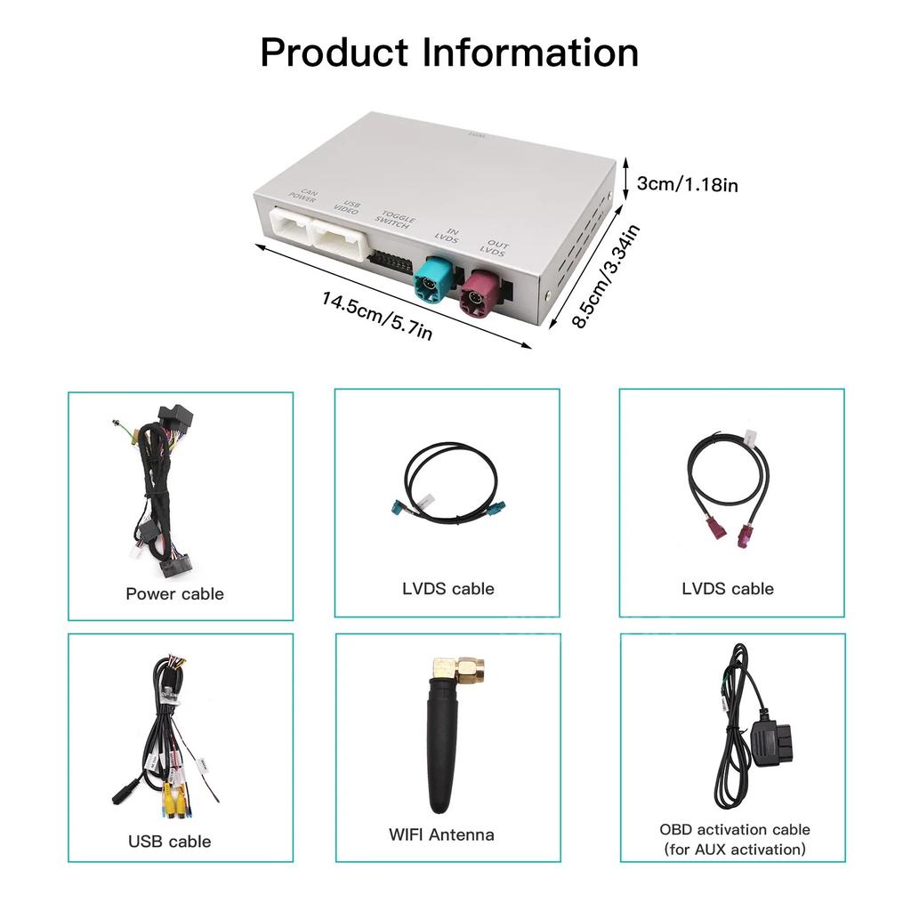 CarPlay wireless Android Auto for Volkswagen Touareg, 8 “ display, mirror, car playback, AirPlay limitation, RNS850, 2010-2018
