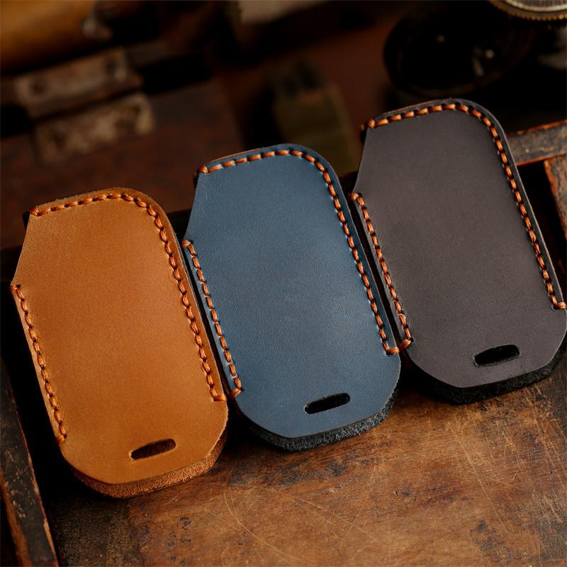 Styling Mouldings Genuine Leather Car Key Case Full Cover Keychain for Kia Ev6 Seltos K5 Sorento Mq4 7 Button