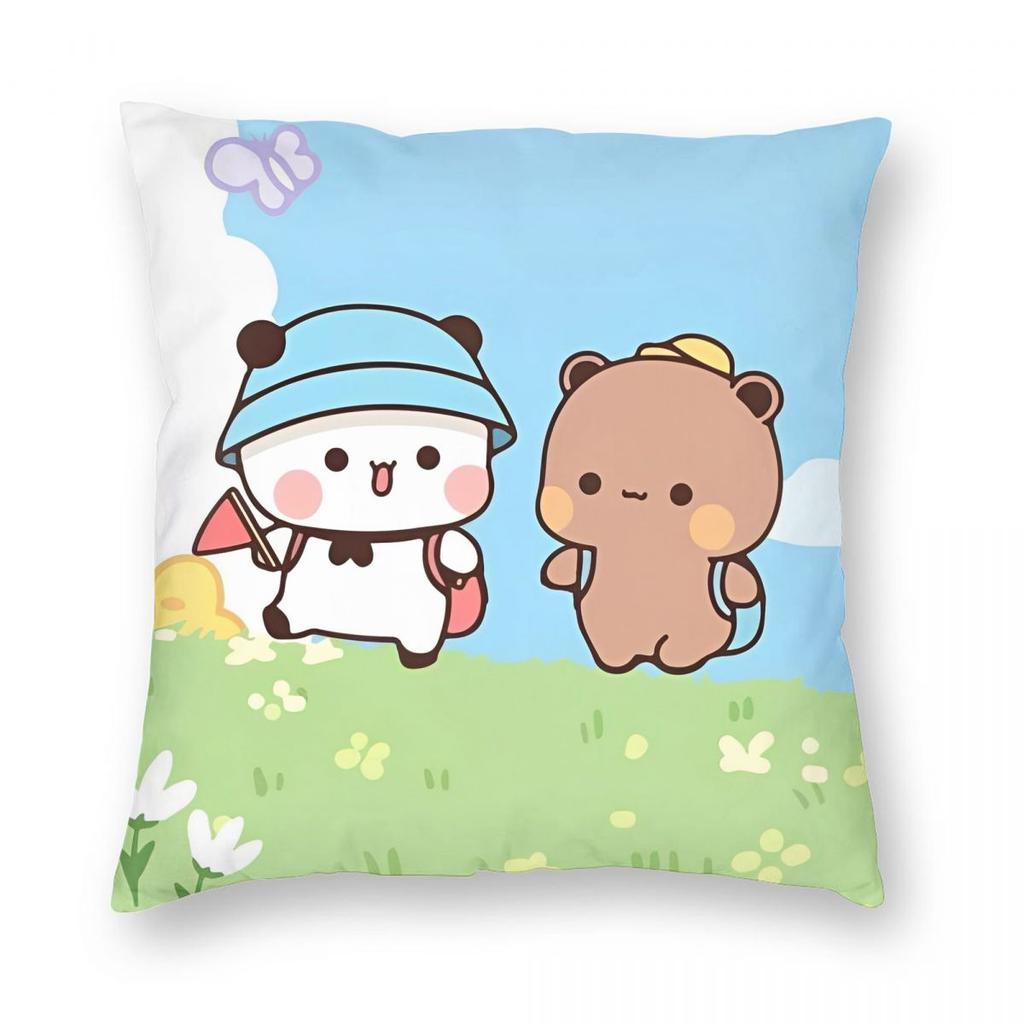 Kawaii Cute BuBu Panda Dudu Pillowcase Soft Polyester Cushion Cover Decoration Throw Pillow Case Cover Home Square Xcm