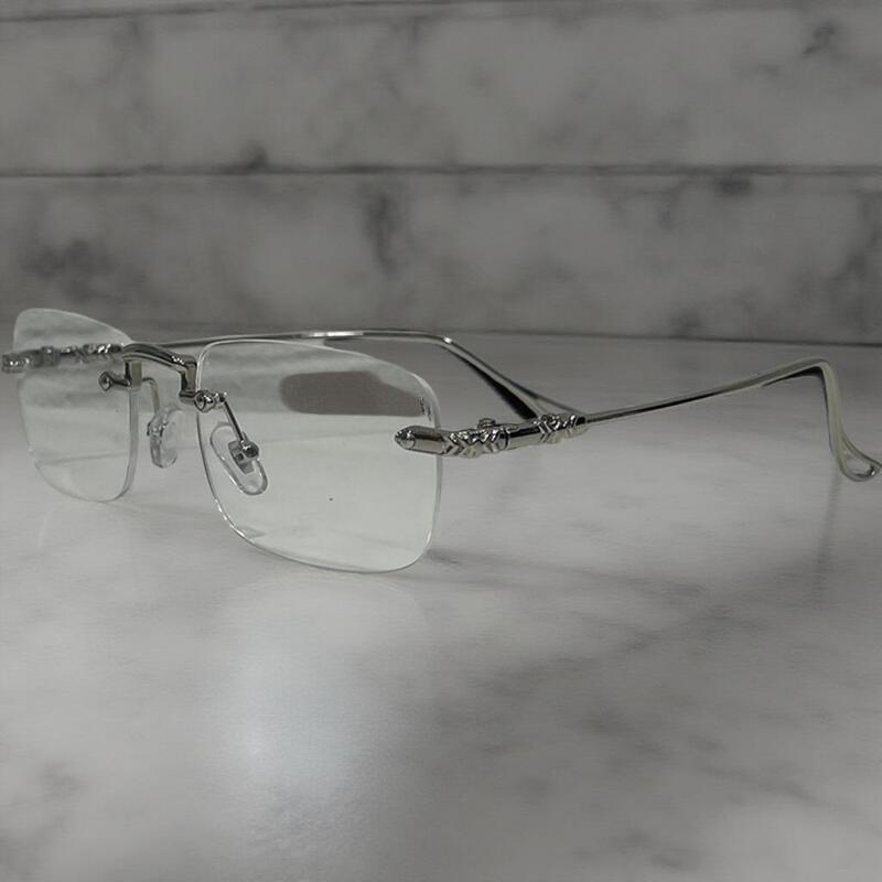 

Unisex Geek Chic Square Glasses for Men and Women G1456_Silver