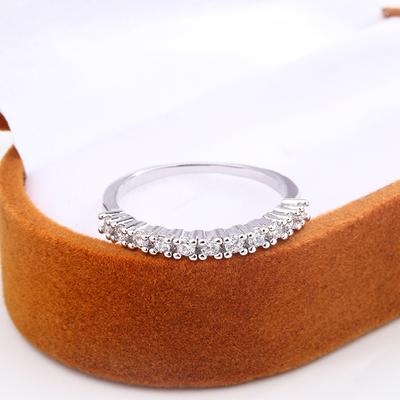 Europe United States Shiny Single Row Diamond Ring Female Inlaid Zircon Light Luxury Holiday Gift To Girlfriend Ring for Women