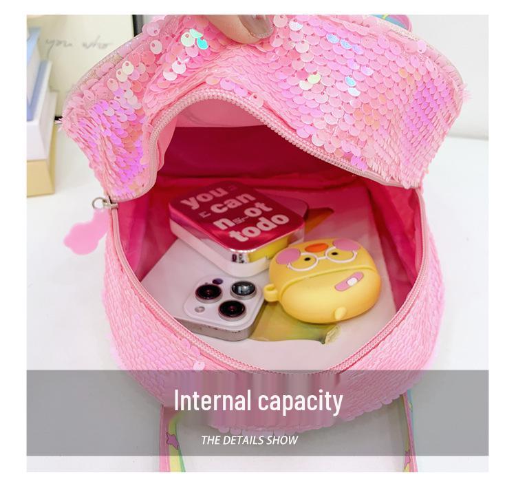 Unicorn Sequin Backpack: Large Capacity, Cute Iridescent Schoolbag for Girls