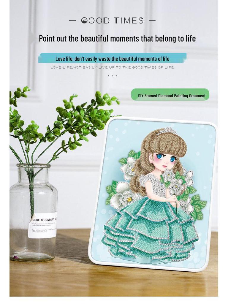 Officially Licensed Children's Little Princess DIY Diamond Painting Kit with Frame