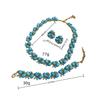 Elegant Court Style Turquoise Trifari Vintage Medieval Necklace Bohemian Earrings Bracelet