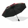 1 Stück Rose Floral Regenschirm-8-Rippen Verstärkt, Automatisches Öffnen, Leicht & Langlebig, Modeaccessoire für Außenbereich, Strand L0344