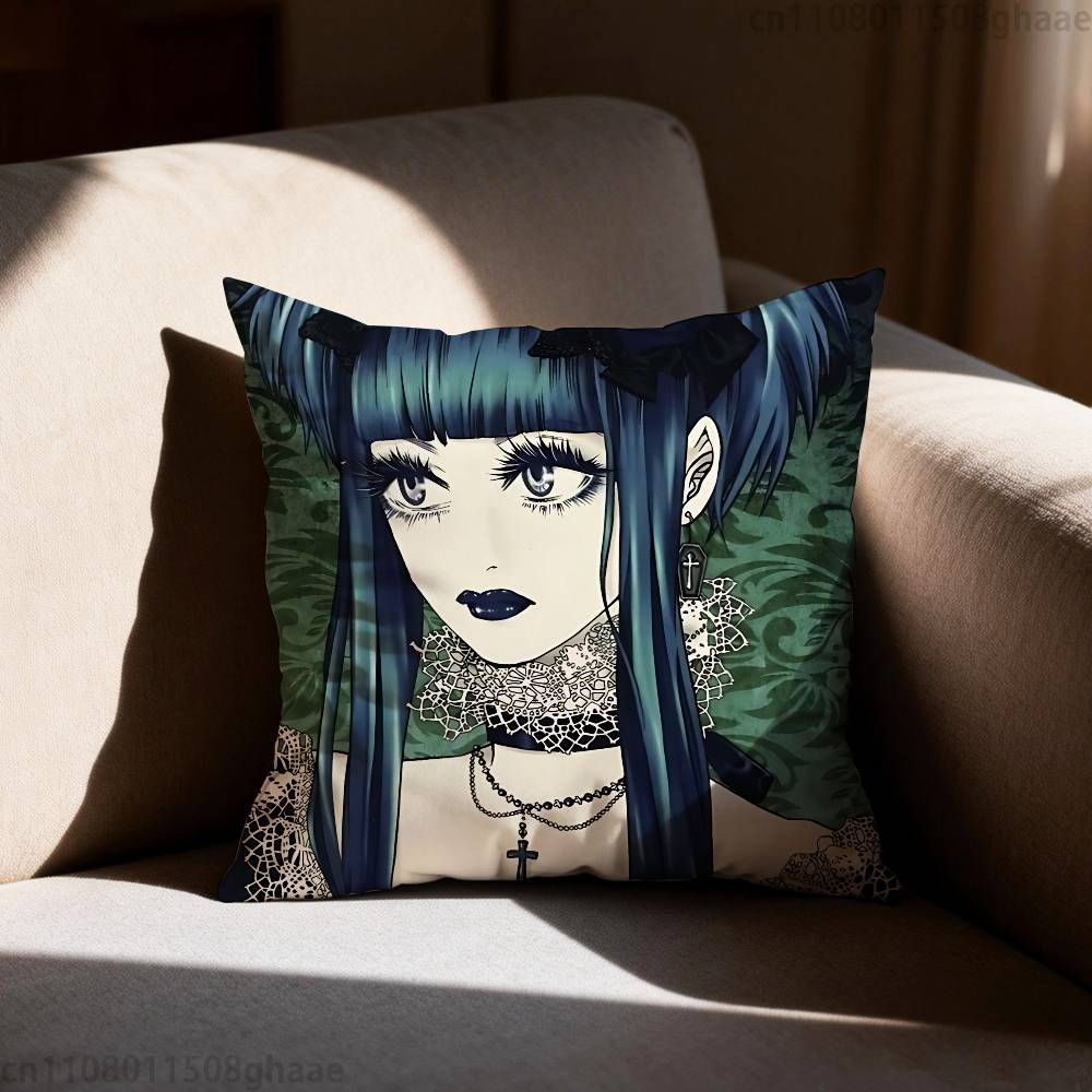 Malice Mizer Visual Kei Rock Pillow Case Antidustmite Pillowcase Invisible zipper silky short plush Sofa cushion cover