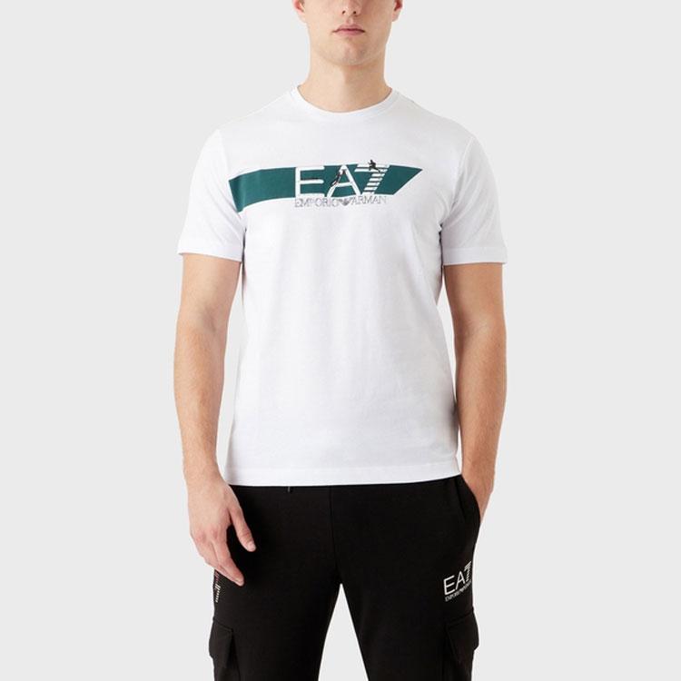 Emporio Armani Ss23 Letter Print Short Sleeve T-Shirt Men Tops White 3RPT39-PJ7CZ-1100