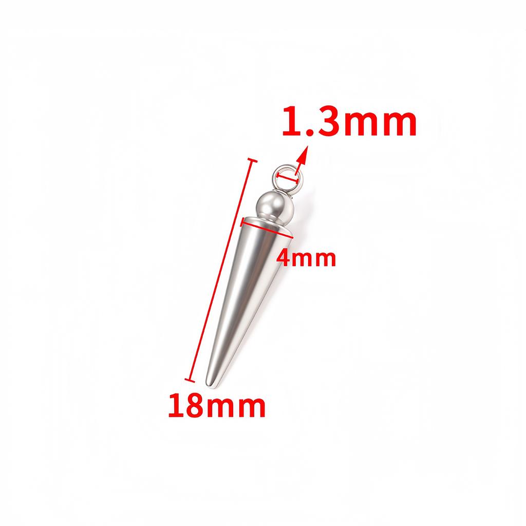10PCS Retro Cone Charms Pendants No Fade Stainless Steel Bullet Spike Bead Charm for Necklace Earring Jewelry Making Findings