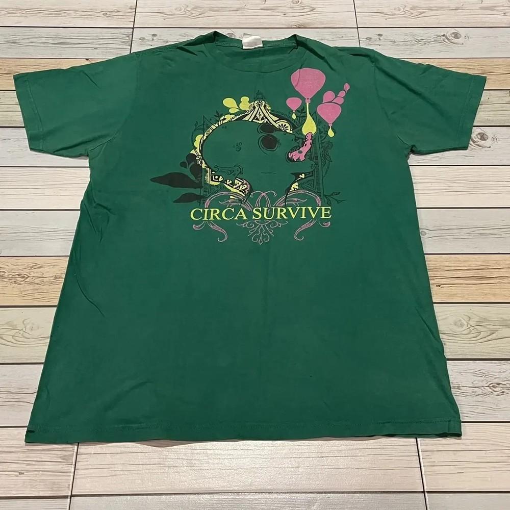 Circa Survive Band Reprinted Green Cotton T-shirt SIZE S-5XL Unisex T-Shirt XXXL