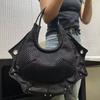 Ladies Personalized Street Shoulder Bag Retro Trendy Cool Bat Large Capacity Handbag