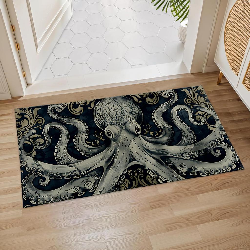 Shark Breaking Wall Door Mat Non Slip Soft Absorbent Indoor Rug Ocean Animal Floor Mat for Entryway Bathroom 17x29.5 Inch