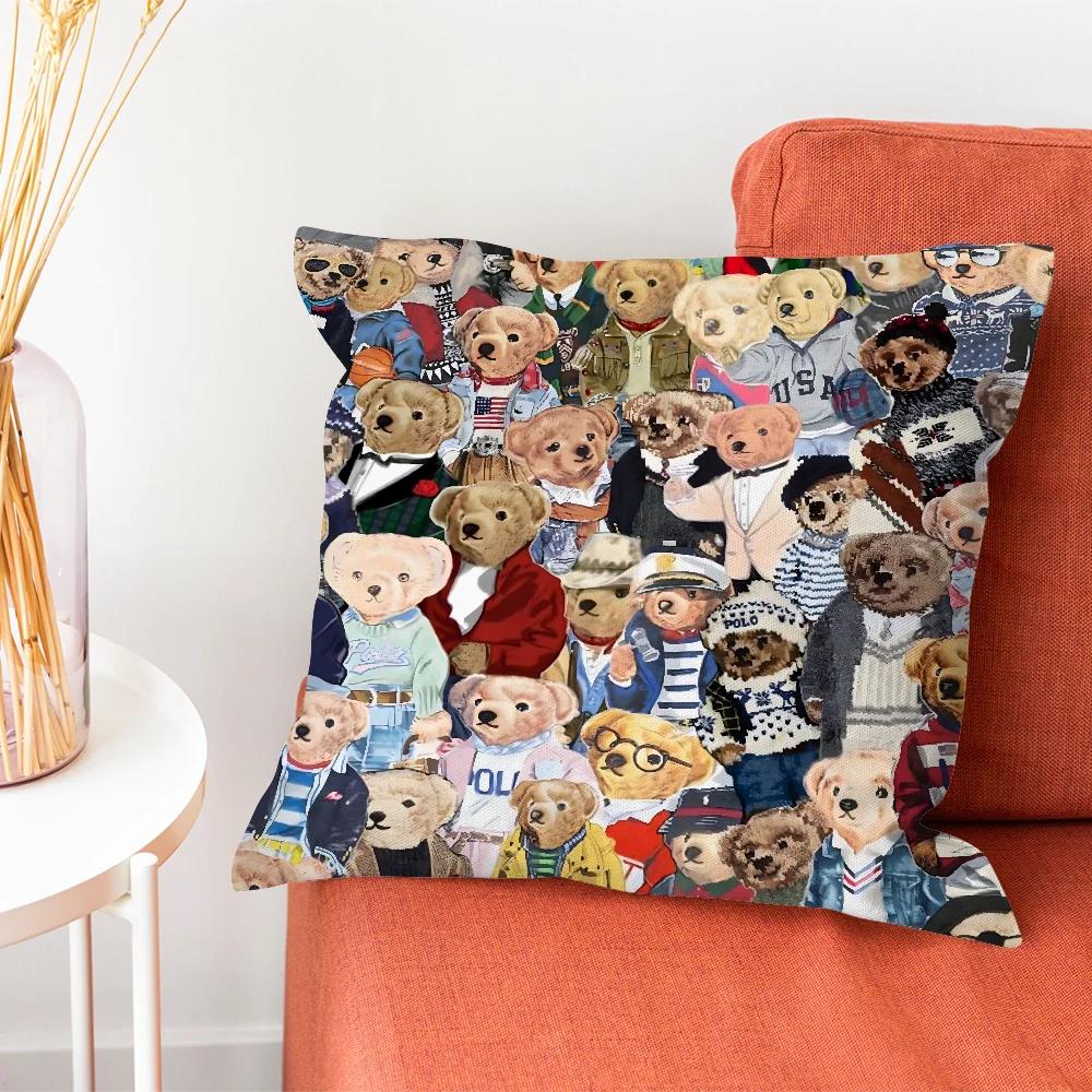 Fashion Bear P-PoloS Pillow Case Pillow Case Living Room Sofa Cushion Cover Suitable For Home Bedroom Room Decoration
