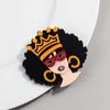 Cute Abstract Lady Acrylic Brooches Pins for Women Personalized Funny Cartoon Girls Figure Resin Badge Jewelry Accessories Gifts