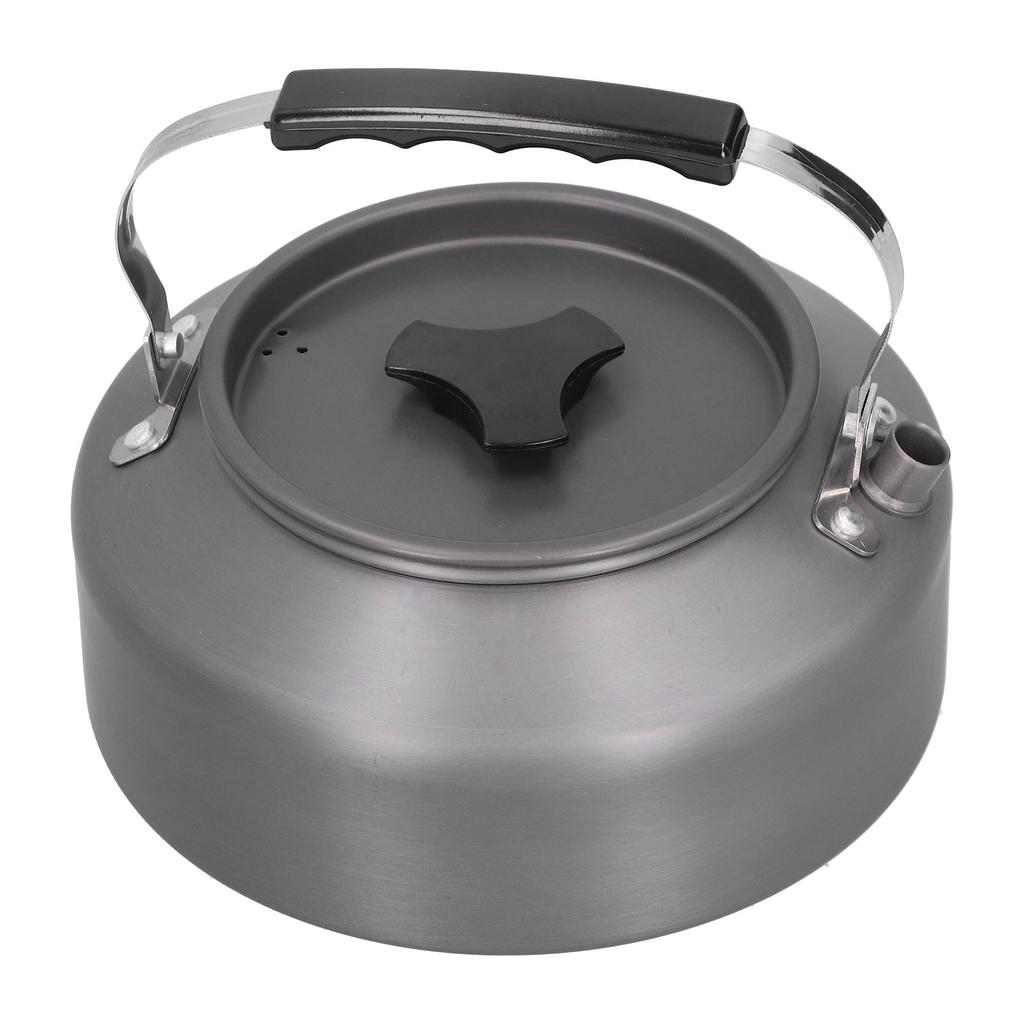 1.6L Portable Camping Coffee Tea Pot Outdoor Fishing Hiking Barbecue Kettle Pot (Black Handle)