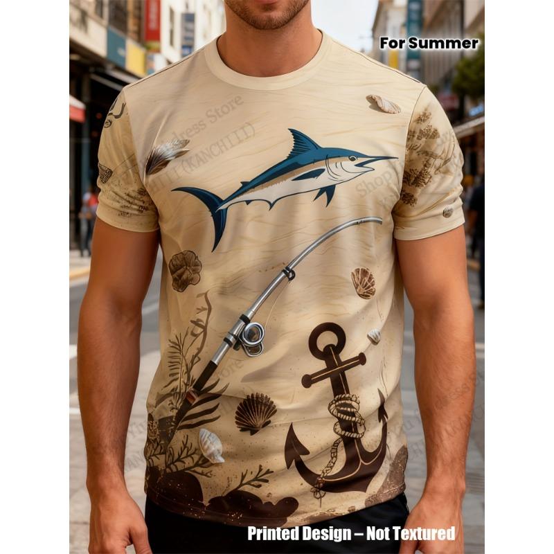 2026 New Fishing Fish 3D Print T-shirt Men Women Fashion Casual Outdoor Sports Short Sleeve