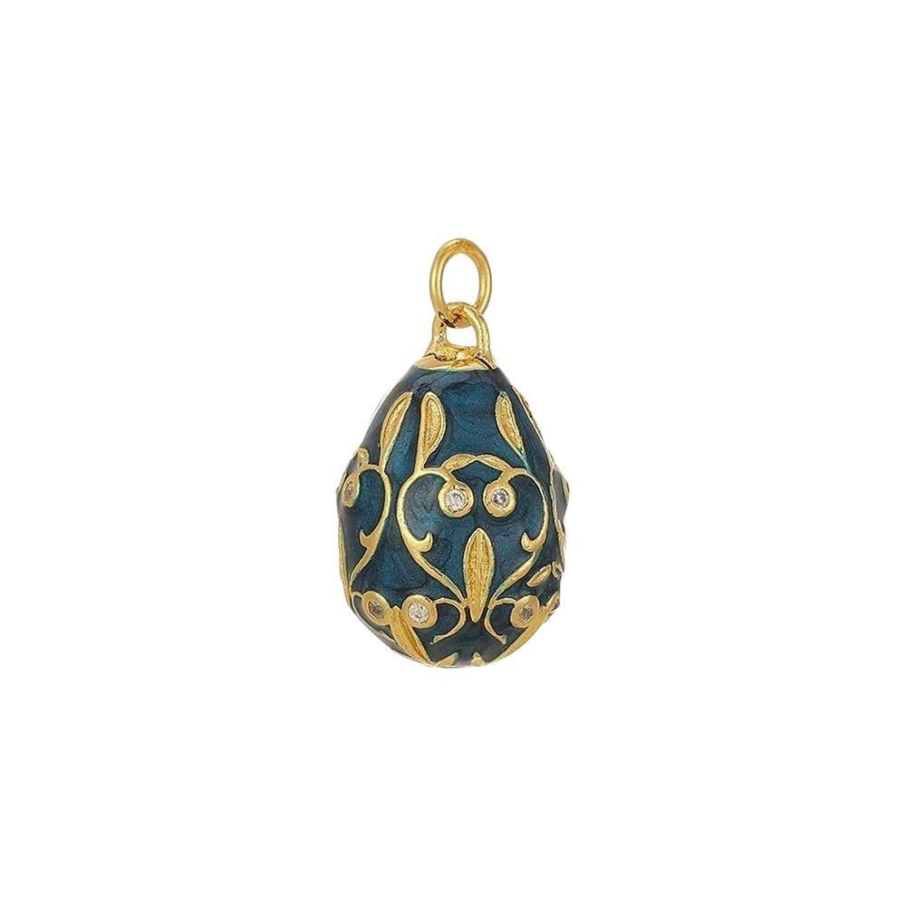 Copper Easter Egg Crystal Pendant Bohemia Necklace Pendant Colorful Enamel Pendant  Party