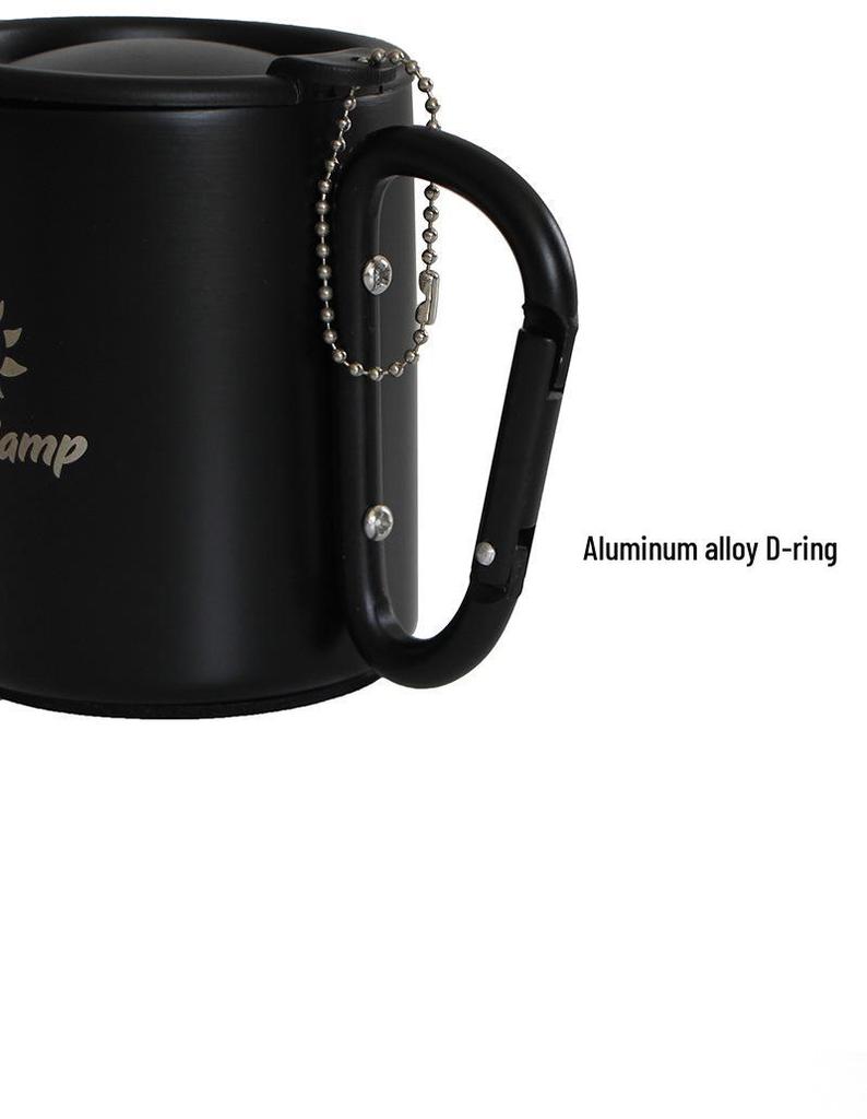 Outdoor Double-Layer Stainless Steel Camping Cup - Insulated Anti-Scald for Coffee, Tea, Wine, with Mountaineering Hook.