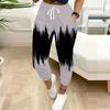 Summer Ladies Leopard Print Printed Sweatpants Loose Fit Drawstring Joggers Elastic Cuff Daily Casual Pants