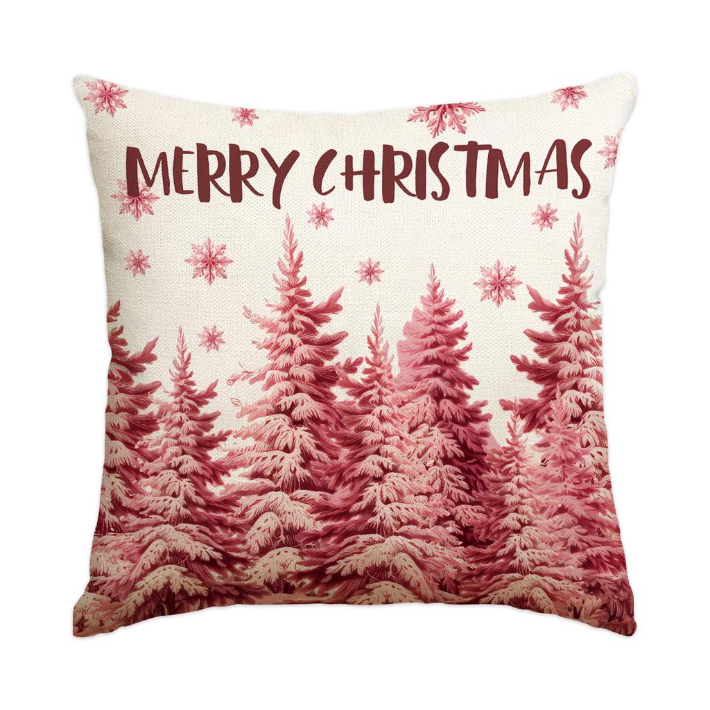 1 \ 4pcs Christmas Pillow Cover Snowman, Elderly, Printed Pattern Cushion Cover, Suitable for Room Living Room, (No Pillow Core)