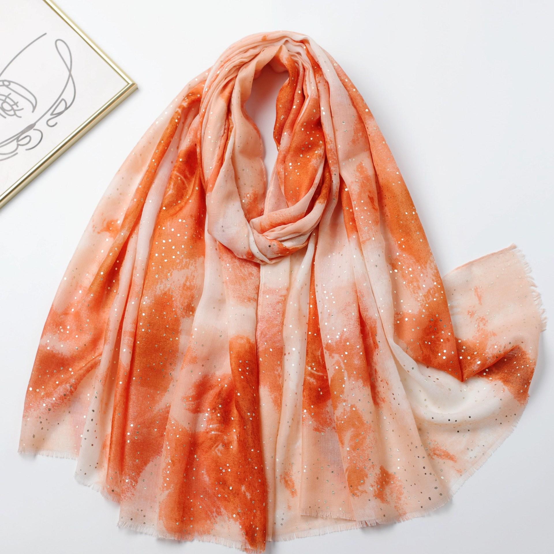 

Bronzing Changhong Satin Cotton Printing Long Towel Factory Sales Travel Vacation Sunscreen Shawl