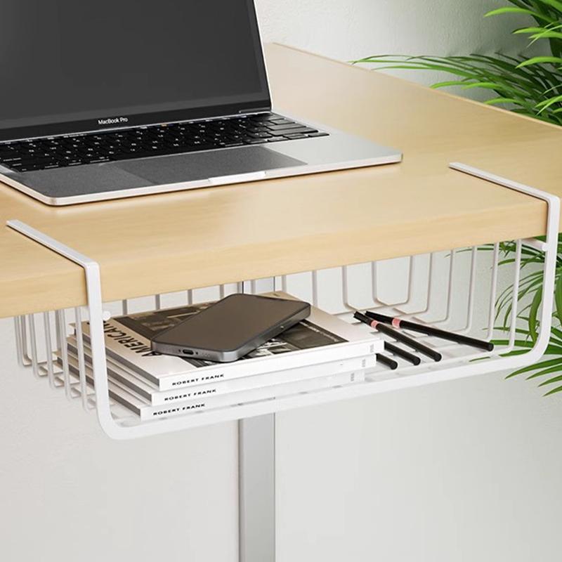 1Pc White/Black Hanging Net Basket Iron Material Large Capacity Hanging Under Cabinet Wall Wardrobe Storage Basket Kitchen Tools