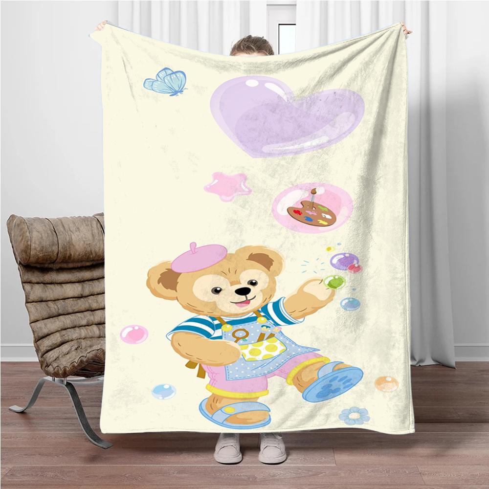 Disney Duffy Bear HD Flannel Thin Blanket.Four Season Blanket. Travel Picnic,for Sofa,Beds,Living Rooms,Fluffy Blanket Gifts