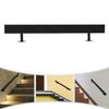 Stainless Steel Handrail,6/5/4/3FT 200lbs Black Rectangle Wall Mount Stair Railing Kit 8*4*183cm for Homes,Offices