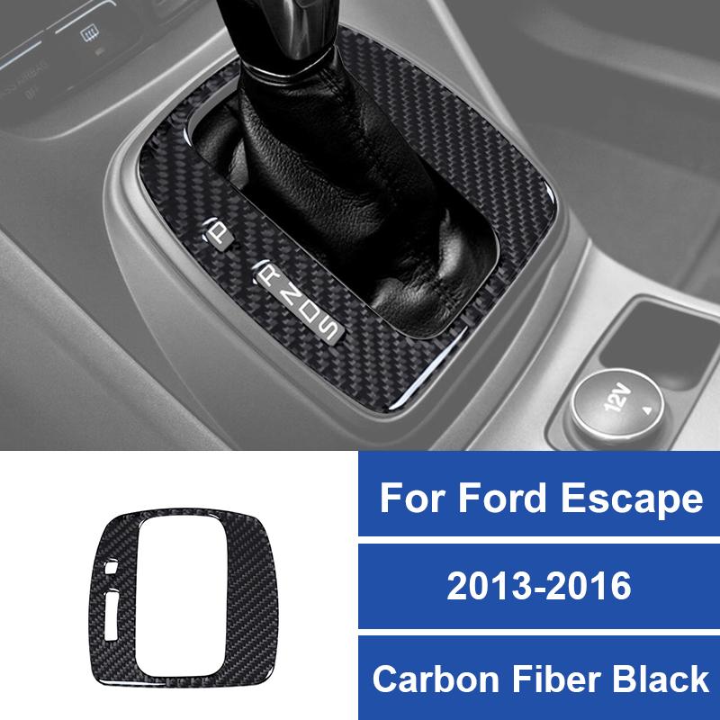 1PC Real Carbon Fiber For Ford Escape 2013 2014 2015 2016 Car Gear Shift Panel Frame Decoration Sticker Car Interior Accessories