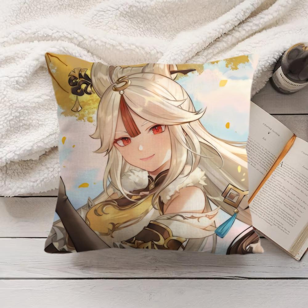 Ningguang Genshin Impact Cushion Cover Silky Short Plush Invisible Zipper Dustproof Sofa Pillow Case For Home Decor