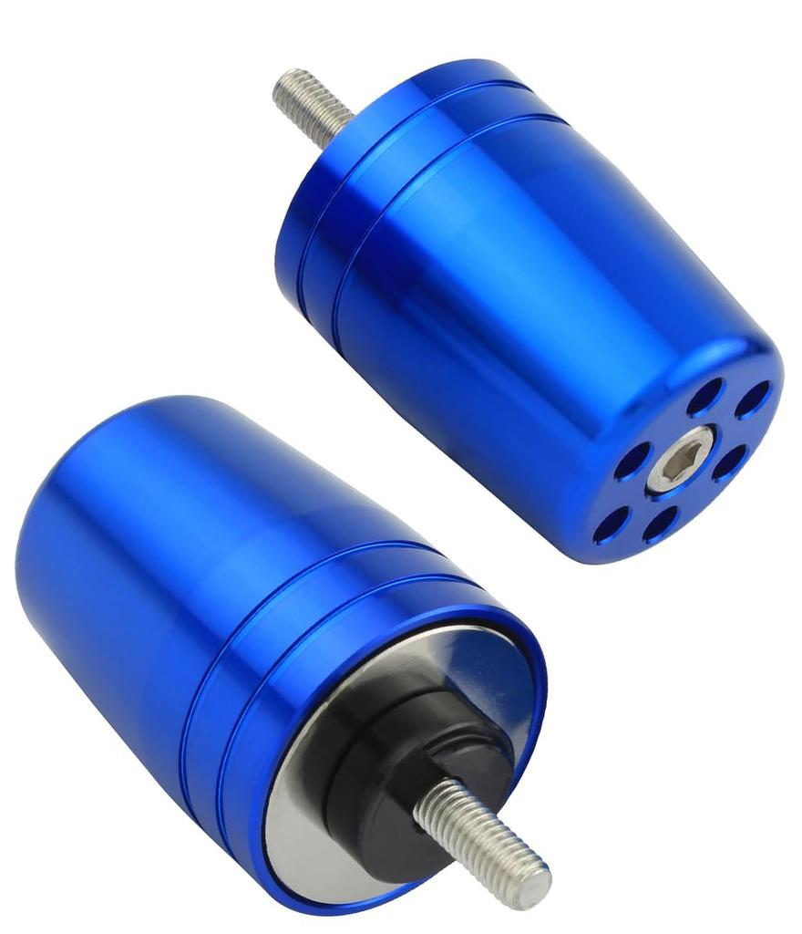 POSH FAITH Ultra Heavy Handlebar Ends, Made in Japan, for Yamaha OEM Handlebars, M6 Type, Blue, Compatible with YZF-R25 and Other Models, 031699-01-10