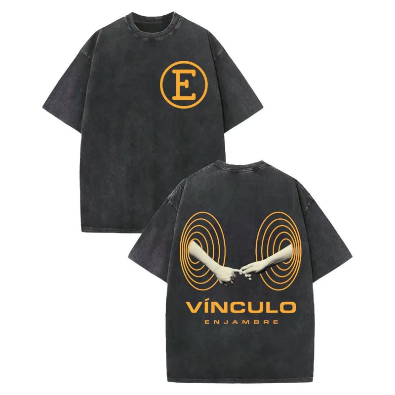 

Vintage Washed Enjambre Band Merch Tshirts Harajuku Rock Pop Music Short Sleeve T Shirt Unisex Women Casual Fashion Loose Tshirt M