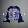 Vintage Cupid Print Gothic Sweatshirt Long Sleeve Flared Top Y2K Streetwear