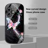 Spiral Vortex Black For Apple IPhone 16 11 13 15 14 Pro Max 12 Mini 7 8 Plus XR X XS Elliptical Shaped Tempered Glass Phone Case