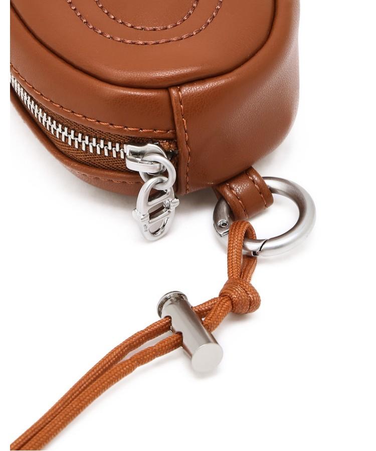 Athe Vanessabruno [Stamp] Brown Double A Card Wallet Keyring Pouch Aaho6E900W2