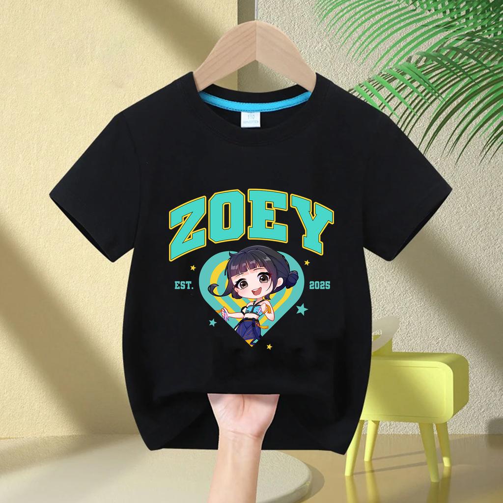 Soft Cotton T-Shirt for Girls, 2026 Movie Design,Children's Clothing,Gifts for K-Pop Demon Hunters Fans, Fashionable Casual Tops