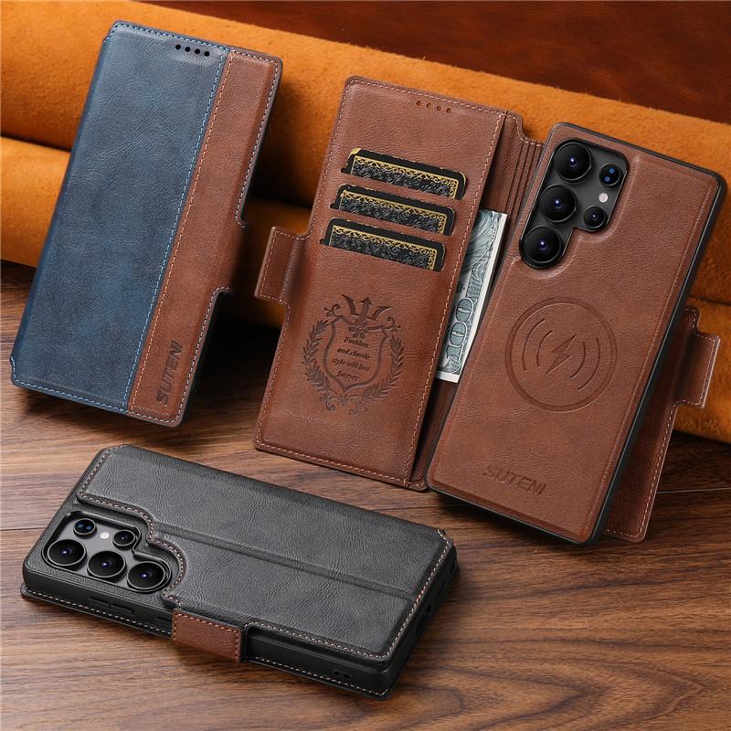 2 in 1 Removable Strong Magnetic Case For Samsung Galaxy S26U S22 S23 S24 S25 Ultra Retro Leather Card Wallet Phone Holder Cover