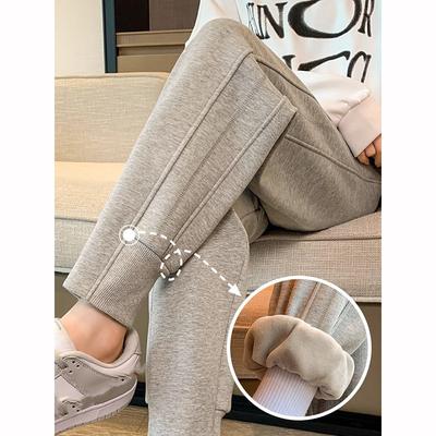 Women's Fleece Lined Pants Autumn Winter Loose Fit Thickened Casual Pant Warm Outer Wear