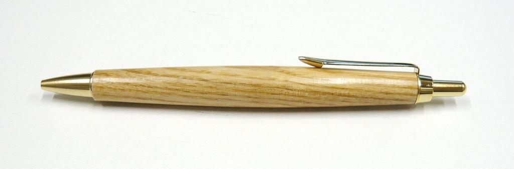 Slim Brown Leather Pen Case with Red Metallic Touch Stick and Retro Maple Wood Ballpoint Pen Set (ASC-ALR-HS47S)