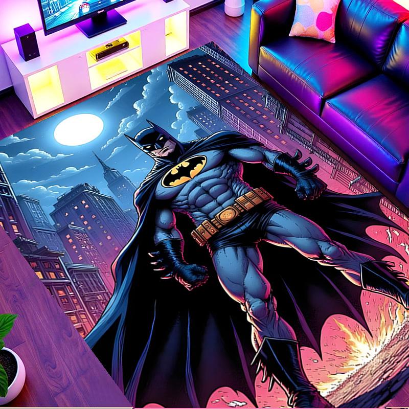 Batman Print Rug, Washable Floor Carpet, For Entryway Dorm Laundry Room Office Study, Home Decor Birthday Christmas Gift