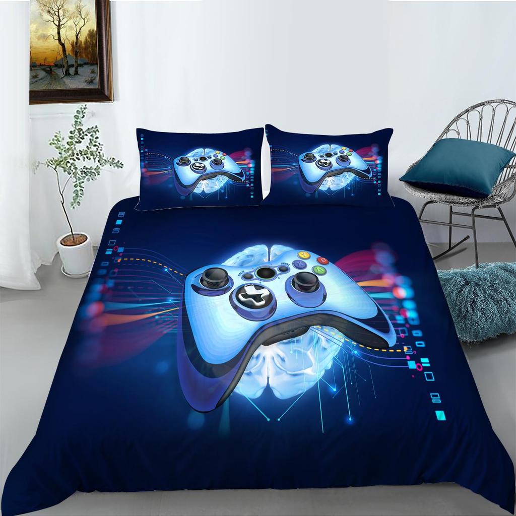 Game Handle Print Bedding Cover Suit Hot Sale Duvet Cover Boy Man King Size Comforter Cover Suit Polyester Pillowcase