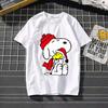 Snoopy Printing Cotton T-shirt Animation Cartoon Men and Women with The Same Loose Pure Cotton Cute Pure Cotton Top