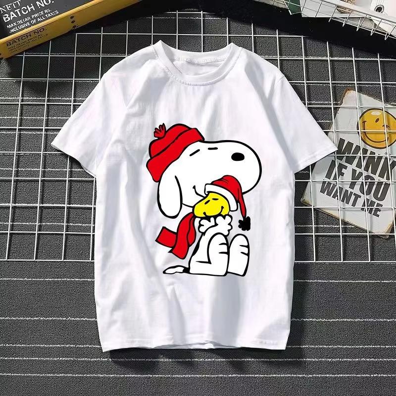 Snoopy Printing Cotton T-shirt Animation Cartoon Men and Women with The Same Loose Pure Cotton Cute Pure Cotton Top